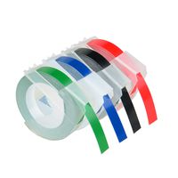 NineLeaf 4 roll Plastic Embossing Labels Tape Compatible for Dymo 3D Embossing White on Red Green Blue Black 3/8'' 520102 520103 520106 520109 Embossed Label Makers Organizer Xpress Label Buddy