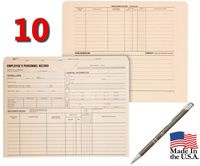 Quality Park Personnel Record Jacket Pockets, Flat Expansion, 9.5 x 11.75 Inches, 10 Pack with Bonus Advantage Retractable Pen