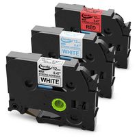 Replace P Touch TZe Tape 12mm 0.47 Inch Extra Strength Adhesive Laminated Label Tape TZe-S231 TZe-S233 TZe-S431 Compatible with Brother P-Touch Label Maker PT-D210 PT-D400 PT-H110, 3 Pack