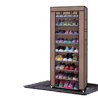 10 Layer 9 Grid Shoes Rack Storage Shelf Shoes Cabinet Organizer Oxford Cloth Shoe Closet with Non-Woven Fabric Dustproof Cover for Living Room, Bedroom, Office (Shiping from US)
