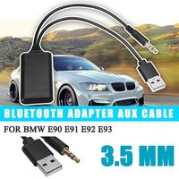 Misszhang-US 3.5mm USB 12V Car Vehicle Bluetooth 4.1 Radio Music Audio Adapter Aux Cable Black