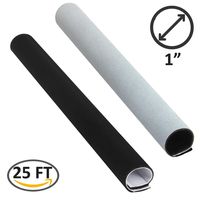 1" Neoprene Easy Cable Wrap with Hook and Loop - Black/White - 25FT