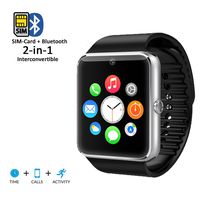 inDigi Cool OLED Display Bluetooth Smart Leather Wrist Black SmartWatch Watch Phone for Galaxy S5 Note 4 iPhone 6 Plus