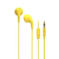 iLuv BBGUMTALKSYL Colorful Stereo Earphones with Mic and Remote-Yellow