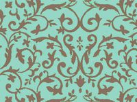 Chocolate Brown Florentine Aqua Blue Tissue Paper Gift Wrapping 20"x30" Sheets - 10ct