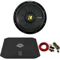 Kicker 40CWD122 Comp 12" Sub with 480 Watt Dub Series Amp and Wire kit