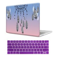 MTAOTAO Plastic Pattern Pink Dream Catcher Feather Hard Shell Case with Keyboard Cover for MacBook Pro 13（A1706/A1708）