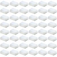 Chuangdi 50 Pack Self-Adhesive Cable Clips Electrical Wire Clips Cable Management Clips for Car, Office and Home (15.5 x 12.5 mm, White)