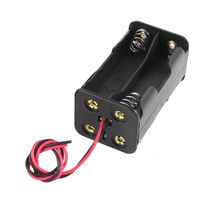 TOOGOO(R) 2 Pcs Dual Layers Black Plastic 4 x AA 6V Battery Holder Case Wired