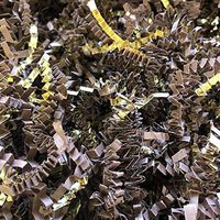 Black Cat Avenue 2 LB Brown & Gold Crinkle Cut Paper Shred Filler for Gift Wrap and Basket Filler