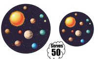 100 Count Outer Space Paper Plates | 50~9" Dinner Paper Plates | 50~7" Dessert Paper Plates | Outer Space Party Theme