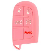 qualitykeylessplus Pink Silicone/Rubber Protective Cover for Chrysler 5 Button Remotes with Free KEYTAG