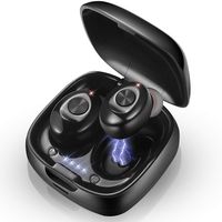 Wireless Earbuds, Wireless Headphones Bluetooth 5.0, 6D Stereo Sound, Clear Binaural Call, 24H Playtime Charging Case, Noise Cancelling Mini TWS Earbuds, Sweatproof for iPhone & Android Gym Sport