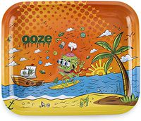 Ooze - Metal Rolling Tray - Medium 10x7.75 - Smoking Accessories - Rolling Tray - Ashtray - Rolling Tobacco Tray - Smoking Accessories Dry Herb - Tobacco Accessories (High Tide)