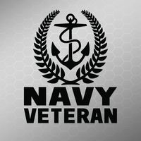 Navy Veteran Emblem Vinyl Decal Sticker | Cars Trucks Vans Walls Laptops Cups | Black | 5.5 X 4.5 Inch | KCD1720B