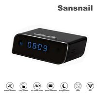 Wi-Fi Mini Cam Clock Sansnail Upgraded Wireless Mini Cam Full HD 1080P Motion Detection Activated Alarm App Real-time Video Remotely Monitoring for Home Security Nanny Cam
