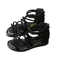 Hemlock Girl Sandals, Infant Kids Girls Flat Shoes Slip On Sandals Bohemia Beach Sandals (5 Years Old, Black)