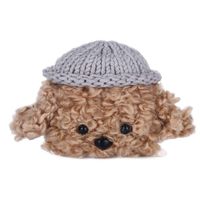 Graysky Lovely Knitted Protective Cover Compatible with AirPods Pro 3rd Gen Charging Case 2019 Release, Warm Plush Teddy Dog   Shape, Anti-Lost Shock & Scratch-Resistant Durable Protective Cover