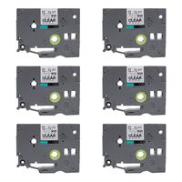 6Pack PTouch TZe131 TZ131 Clear Color Label Tape,Laminated 12mm 0.47 Label Tape, Replace Tze Tz Clear Label Tape Cartridge for PTD210 PTH100 D400AD P700 D600 1230PC Labeler