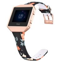 Aiseve Slim Floral Bands Compatible with Fitbit Blaze Watch (Small, Rose)
