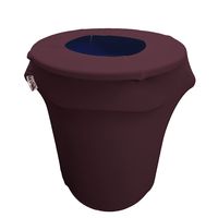 LA Linen Stretch Spandex Trash Can Cover 32-Gallon Round, Eggplant