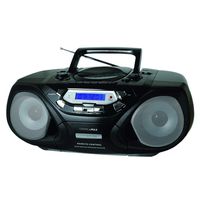 HANNLOMAX HX-313CD Portable CD/MP3 Player, Cassette Recorder, AM/FM Radio, USB Port for MP3 Playback, Remote Control, Aux-in, LCD Display, AC/DC Power Source, High Power Output
