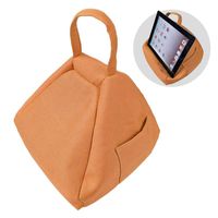 FOONEE Pad Pillow Stand, Tablet Sofa, Mini Tablet Computer Holder Laptop Cone Holder for IPad Air, Tablets, E-Readers, Smartphones, for Airplane,Office, Home, with Pocket(Orange)