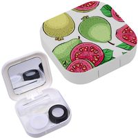 Portable Contact Lens Case Box Travel Kit Mirror + Bottle + Tweezers Container Holder [ Beautiful Delicious Ripe ]