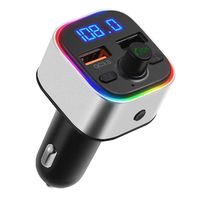ORIA Bluetooth Car Transmitter, Bluetooth 5.0 FM Transmitter, Wireless Car Bluetooth Charger with QC3.0 Charging, 6 RGB Colors Light, Hands-Free Calling, Music Player, Supports USB Drive,TF Card