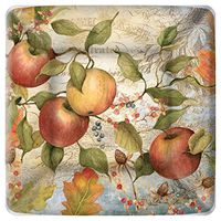 Boston International Square Paper Dessert Plates, 8-Count, 7 x 7-Inches, Apple