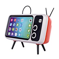 Goshfun PTH800 Retro TV Shape Mobile Phone Holder, Table Cell Phone Accessories, Desktop Mobile Phone Stand for Phones with 4.7-5.5 Inch Screen, Orange