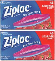 Ziploc Storage Bag, Quart Value Pack, 48-Count (Pack of 2)