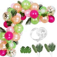 Auihiay 83 Pieces Tropical Balloons Garland Kit DIY Luau Balloon Arch Garland with Palm Leaves and Balloon Strip for Tropical Theme Birthday Party Baby Shower Decorations