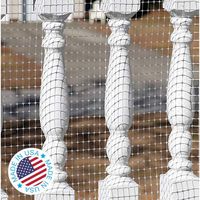 Kidkusion Deck Guard - 16' L x 34" H - Made in USA - Outdoor Balcony and Stairway Deck Rail Safety Net - Clear - Child Safety; Pet Safety; Toy Safety