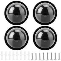 4pcs Dome Simulation Camera Fake CCTV Dummy with Flashing Led Light for Homes & Business Powered by 2"AA Batteries (Black)
