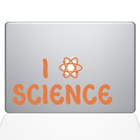 The Decal Guru I Atom Science Decal Vinyl Sticker, 15" MacBook Pro (2016 & Newer Models), Orange (1365-MAC-15X-P)