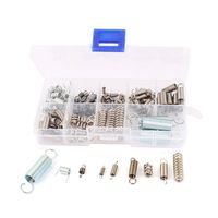 uxcell 121Pcs Assorted Nickel Plating Stainless Steel Tension Compression Spring Box Packed Kit