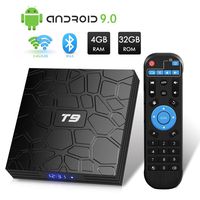T9 Android 9.0 TV Box 4GB DDR3 RAM 32GB ROM RK3318 Bluetooth 4.0 Quad-Core Cortex-A53 64 Bits Support Dual WiFi 2.4G/5G 4K 3D Ultra HD HDMI H.265