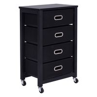 Officejoy 4 Drawers Office Cabinet Rolling Mobile File Cabinet Pedestal Storage Organizer with Wheels, Black