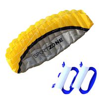 Parachute Stunt Kite New 2.5M Dual Line Parachute Stunt Sport Beach Outdoor Toys Large Kite Fun Sports for Beach (Yellow)
