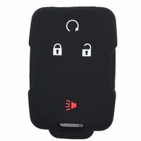 Ezzy Auto Black Silicone Rubber Key Fob Case Key Cover Keyless Remote Jacket Skin Protector fit for Chevrolet Silverado Colorado GMC Sierra Yukon Cadillac
