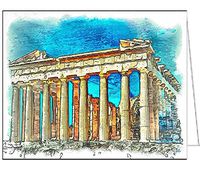 Parthenon - Set of 6 blank notecards and envelopes