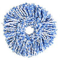 Spin Mop Head Refills Microfiber Round Spin Mop Head Replacement for Universal Spin Mop System Perfect for Home Commercial Use (Blue+White)