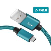 for Samsung Galaxy S10 Charger, (2-Pack 6FT) Benicabe USB Type C Samsung Adaptive Fast Charging Cable Nylon Braided Cord for Samsung Galaxy S10e / S10+, S9 / S9 Plus, S8 / S8 Plus(Prism Green)