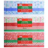 Christmas Tissue Paper Bundle Pack of 3 with 48 Sheets for Gift Bags and Presents
