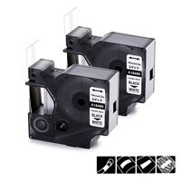 2-Roll Replace DYMO 18489 Industrial Flexible Nylon 3/4 inch Label Tape, Compatible with DYMO LabelWriter and Industrial Label Maker Rhino 4200 5200 6000, Black on White