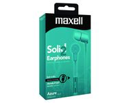 Maxell Solid 2 Earphones With Built-In Microphone, Azure Blue