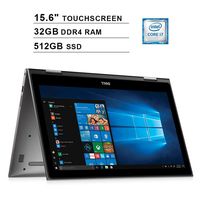 2019 Dell Inspiron 15 5000 15.6 Inch FHD Touchscreen 2-in-1 Laptop (Intel Quad Core i7-8550U up to 4.0 GHz, 32GB RAM, 512GB SSD, Intel UHD Graphics 620, Bluetooth, WiFi, HDMI, Windows 10) (Renewed)