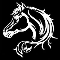 Waterproof Car Sticker Horse Head Pattern Reflective Car Sticker Van Window Sticker Decals for Car Body Glass Window Laptop 20x20CM (White)