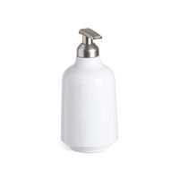Step Soap Pump by Umbra, Liquid Soap Dispenser, Bathroom Accessories, White Soap Dispenser, Glossy White Finish